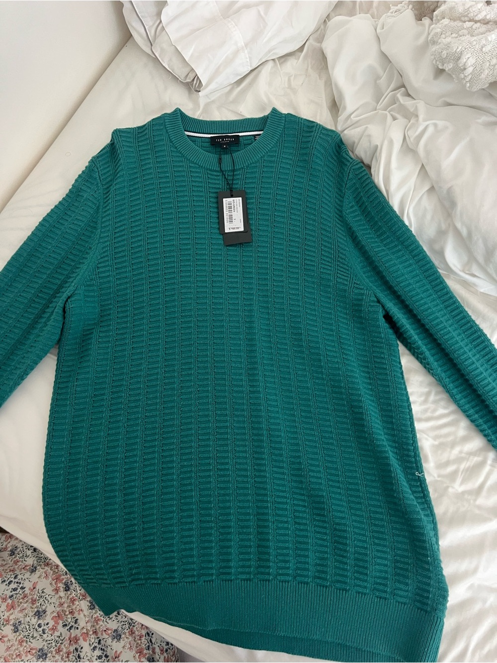 Ted Baker Mid-Green Textured Knit Sweater